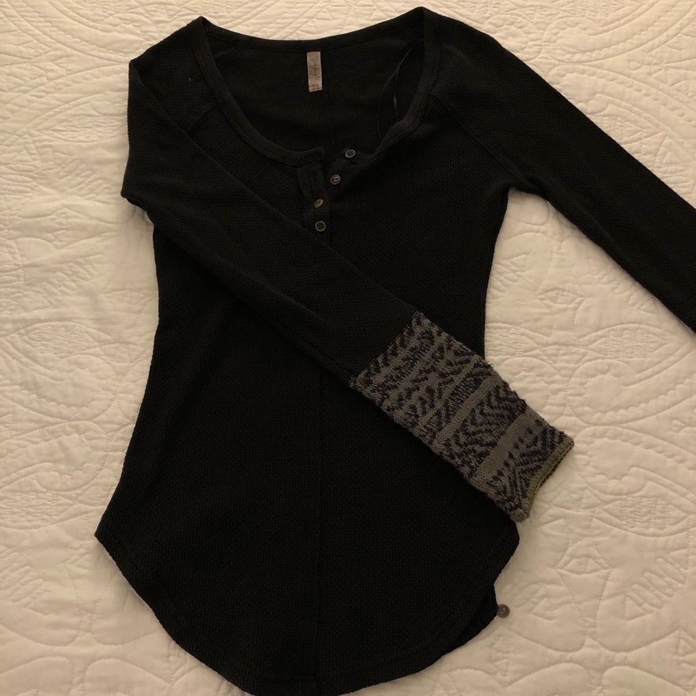 Free People detailed cuff long sleeve